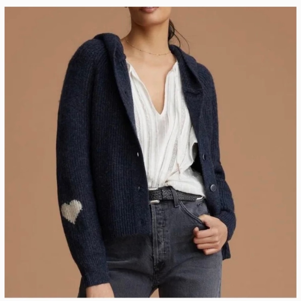 Anthropologie Navy Cardigan